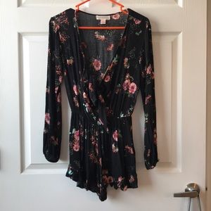 Floral Tie-Front Romper